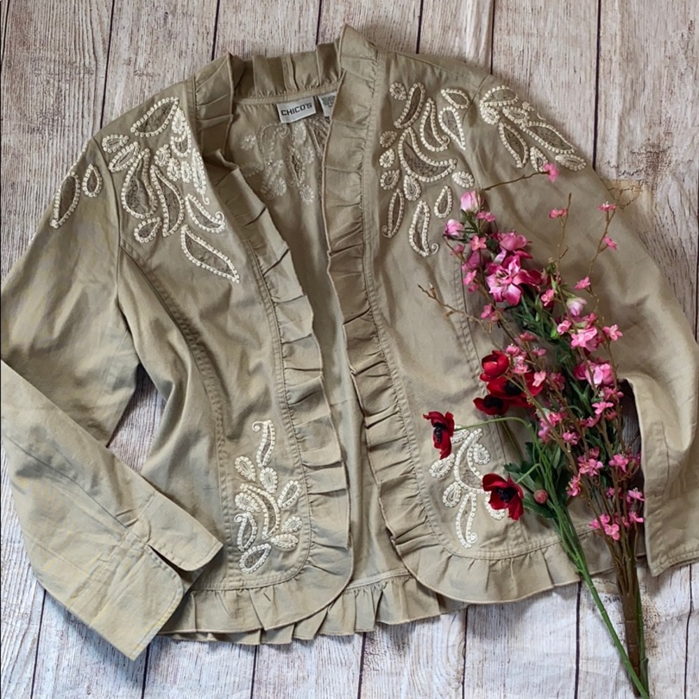 Chico’s Jacket size 2 100% natural cotton